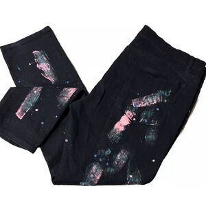 Blue Cult Women's Size 42 Paint‎ Splatter Distressed Black Denim Jeans